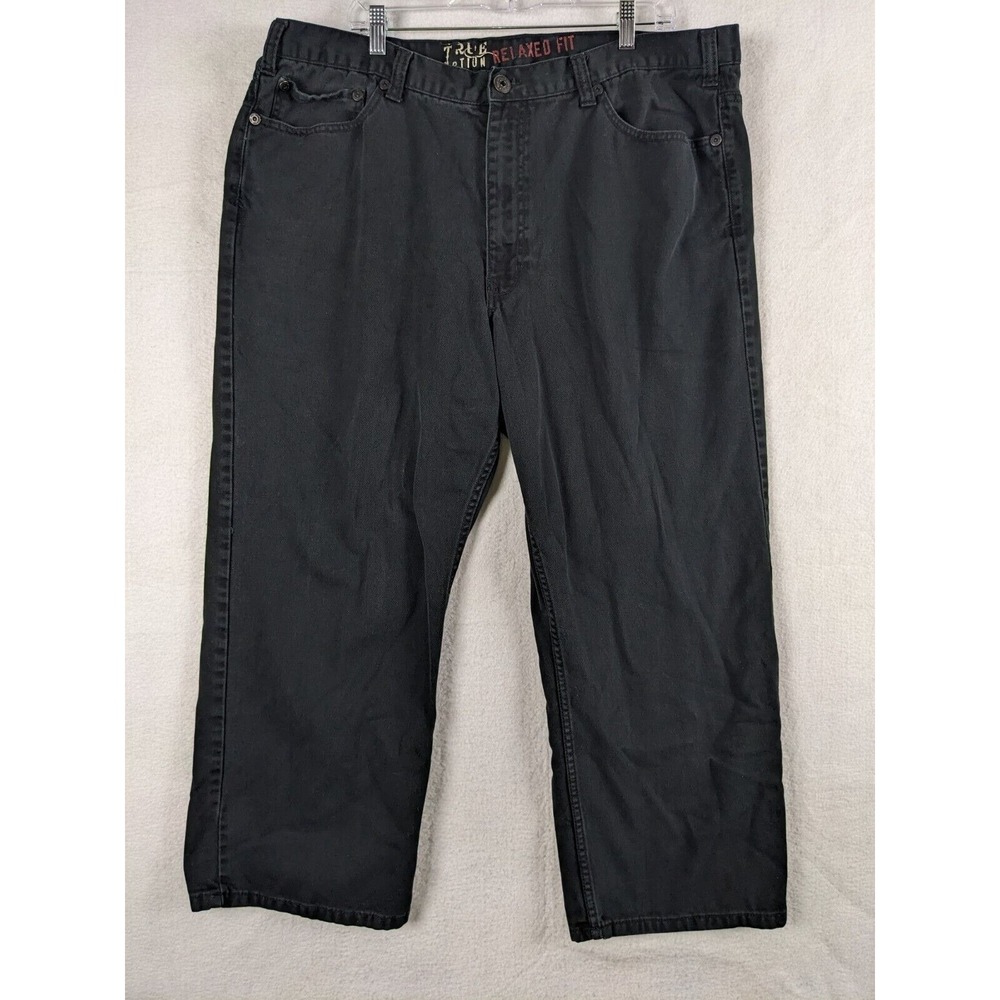 True Nation Mens Jeans Size 44 Cotton Black 25.5 Inseam Relaxed Fit